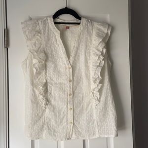 Anthropologie Pilcro Ruffled Buttondown (Size S)